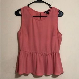 Fit &flare pink shirt w gold buttons down the back